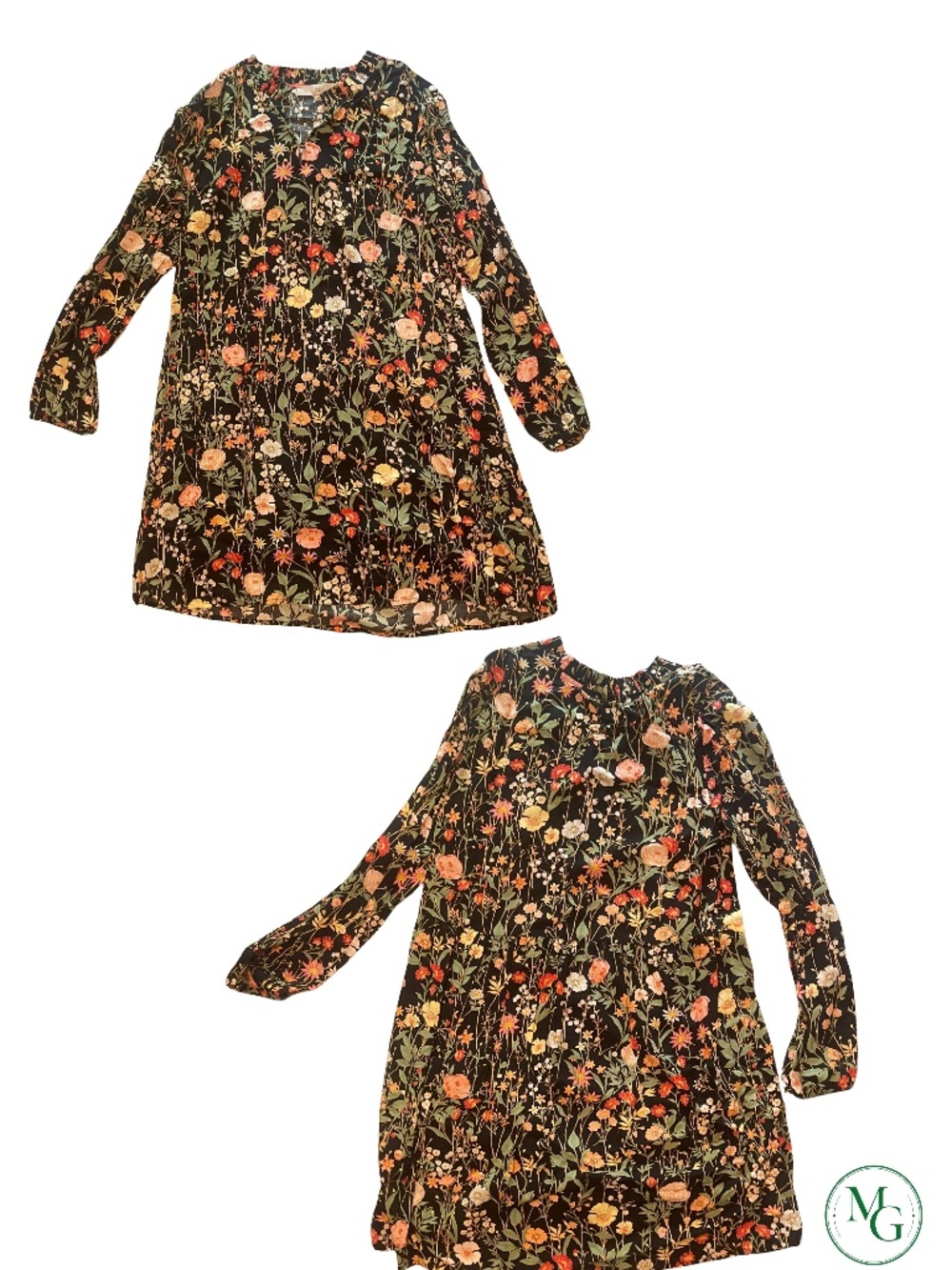 LOFT Wildflower Botanical Print Ruffle Collar Mini Dress Size M - Picture 2 of 4